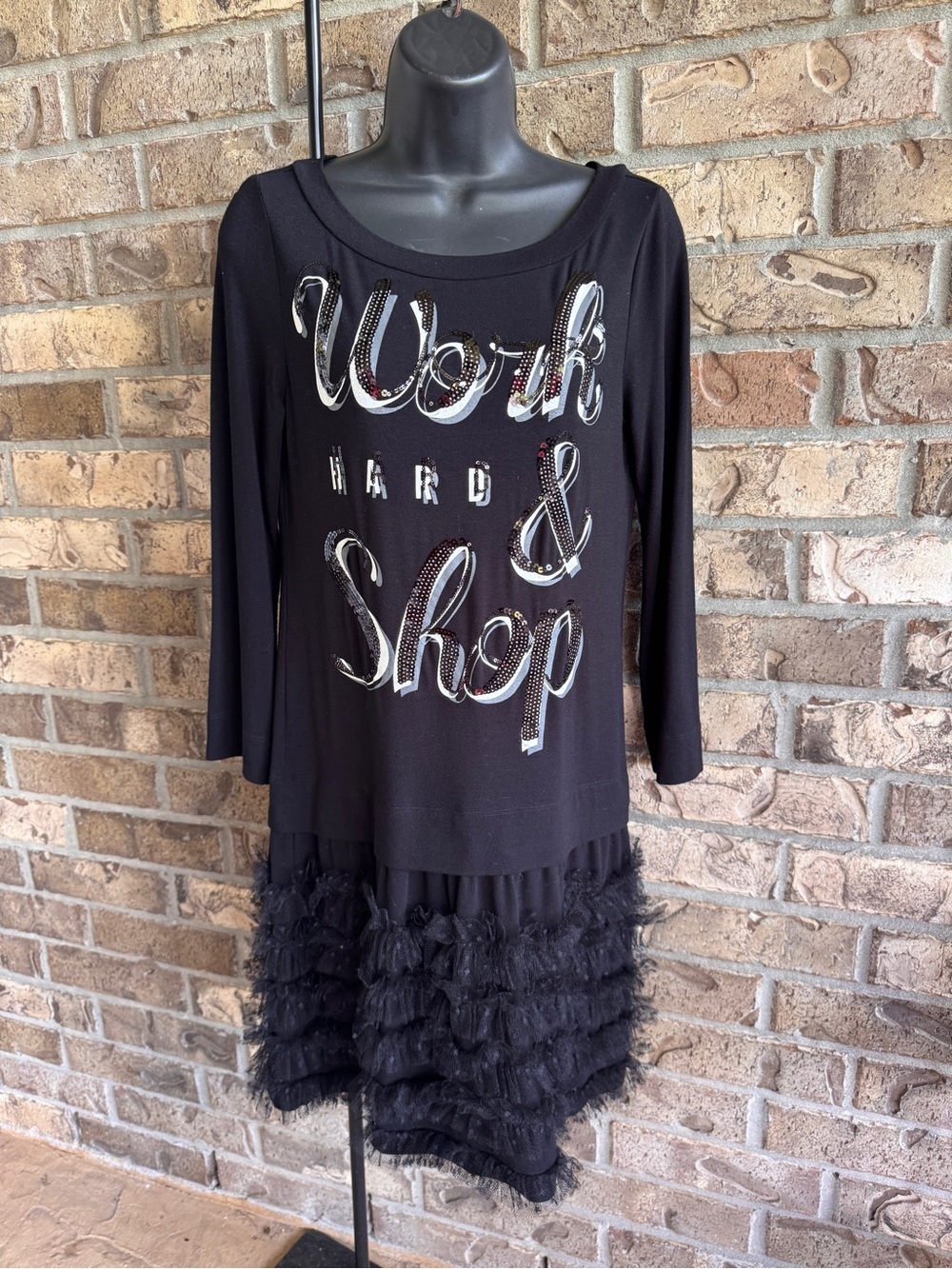 Love Moschino Work Hard Shop Sequin Tulle Dress US 4